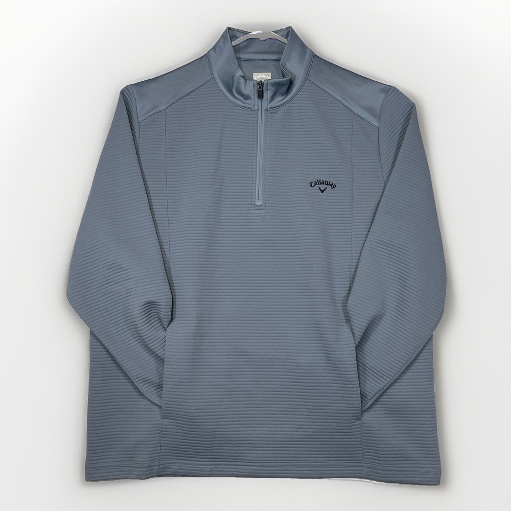 Callaway Mens's XL Opti-Dri Quarter Zip Pullover Pockets Textured Golf Sweater